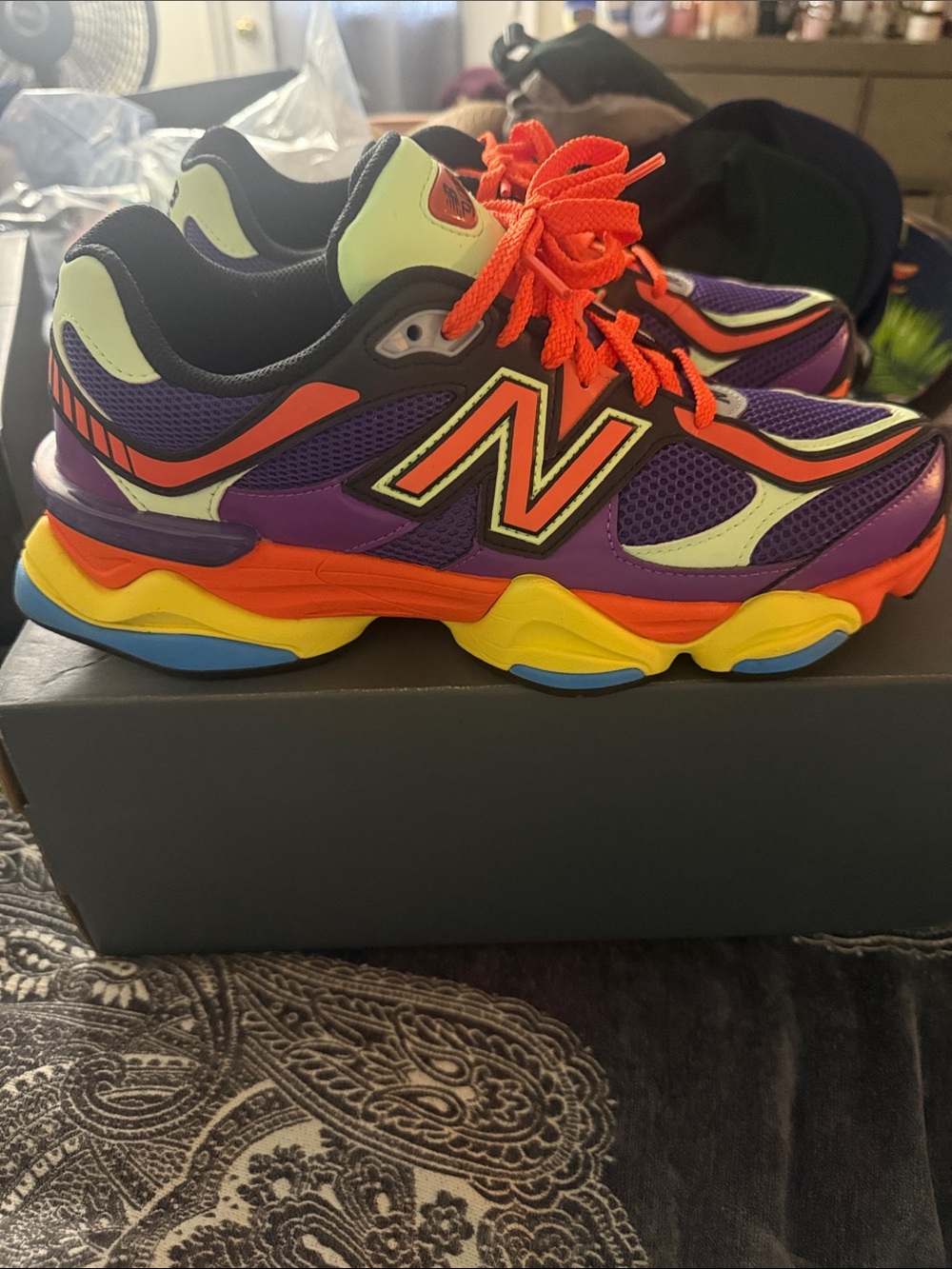 New Balance Multicolor Athletic Sneakers - Purple/Orange/Yellow/Blue - Picture 4 of 6